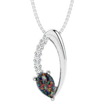 pear shape black opal and diamond necklace for women by pel and co