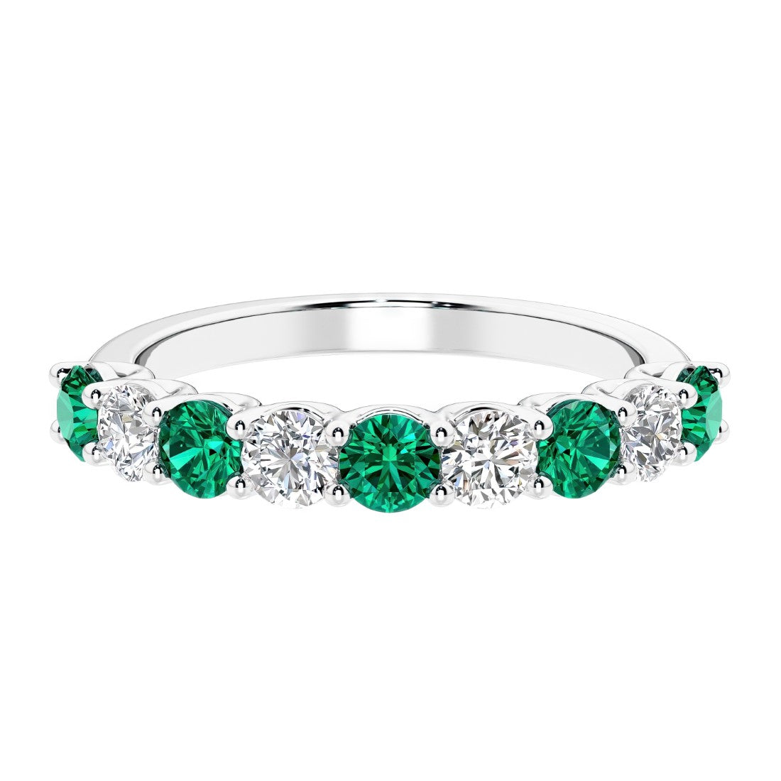 Nine stone diamond ring, a luxurious diamond band anniversary ring.