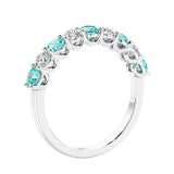 Gemstone diamond anniversary band rings with 9 stones, ideal for a statement look.