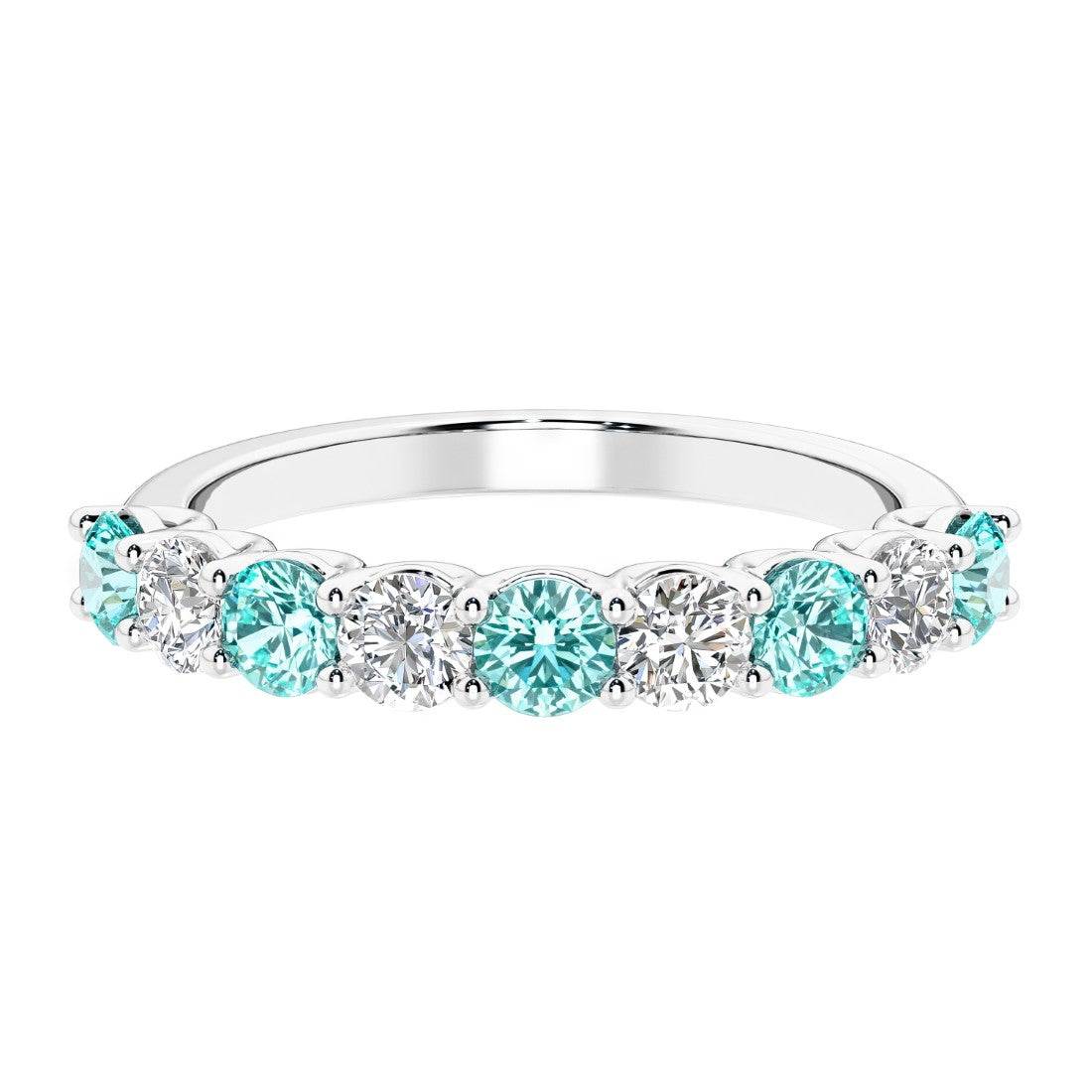 Nine stone diamond ring, a luxurious diamond band anniversary ring.