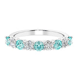 Nine stone diamond ring, a luxurious diamond band anniversary ring.