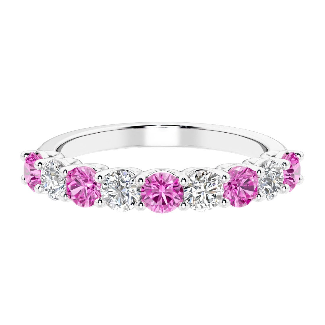 Nine stone diamond ring, a luxurious diamond band anniversary ring.