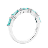 Diamond and gemstone anniversary ring with 9 stones in a luxe setting.