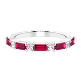 Ladies diamond anniversary band with nine stones, featuring a mix of gemstones and lab diamonds.