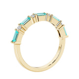 Women’s anniversary ring featuring 9 alternating gemstones and diamonds for timeless color and sparkle.