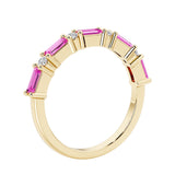 Women’s anniversary ring featuring 9 alternating gemstones and diamonds for timeless color and sparkle.