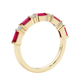 Women’s anniversary ring featuring 9 alternating gemstones and diamonds for timeless color and sparkle.