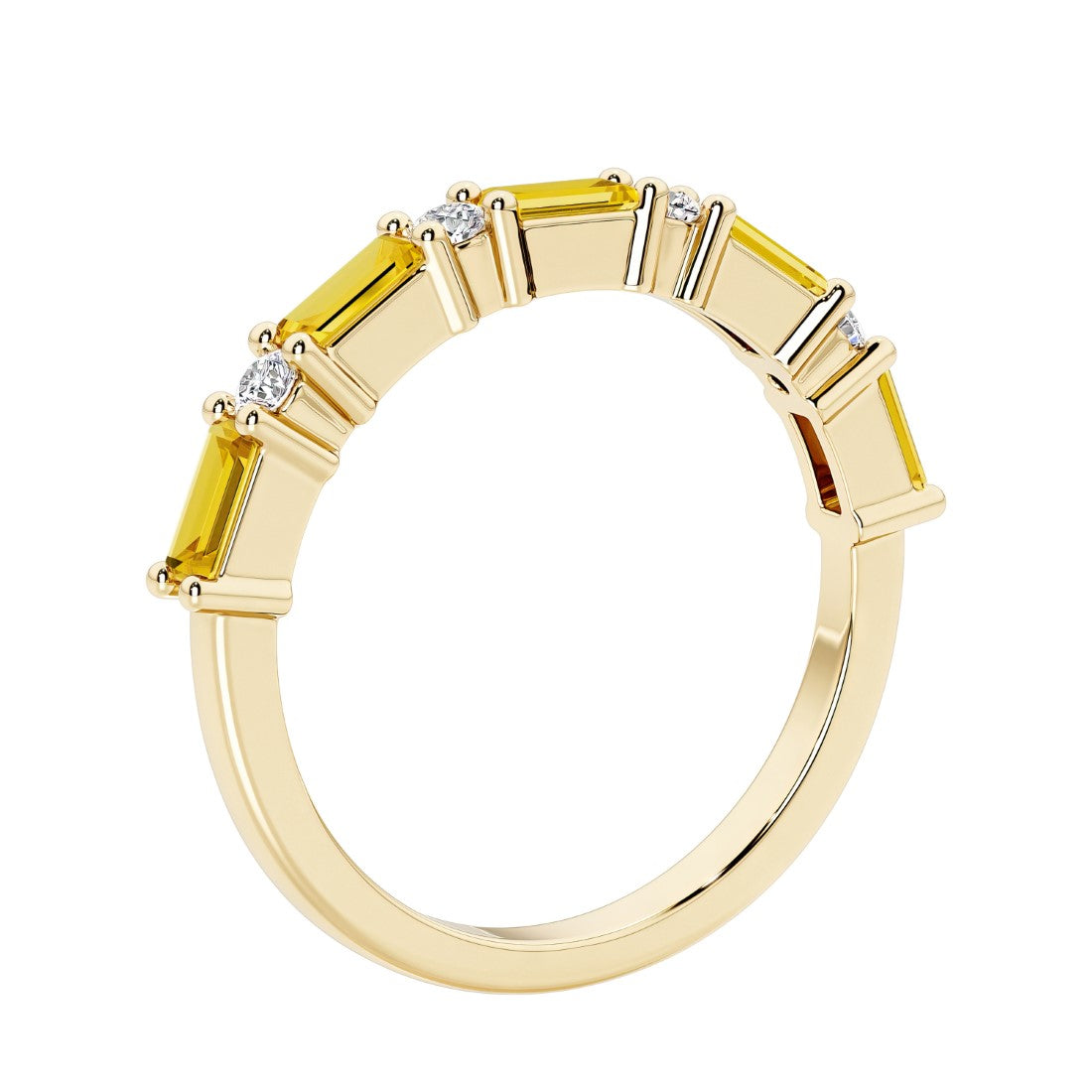 Women’s anniversary ring featuring 9 alternating gemstones and diamonds for timeless color and sparkle.