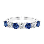 7 diamond anniversary band in gold, a popular choice for ladies anniversary rings featuring gemstones.