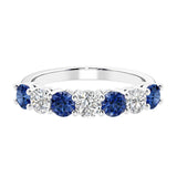 7 diamond anniversary band in gold, a popular choice for ladies anniversary rings featuring gemstones.