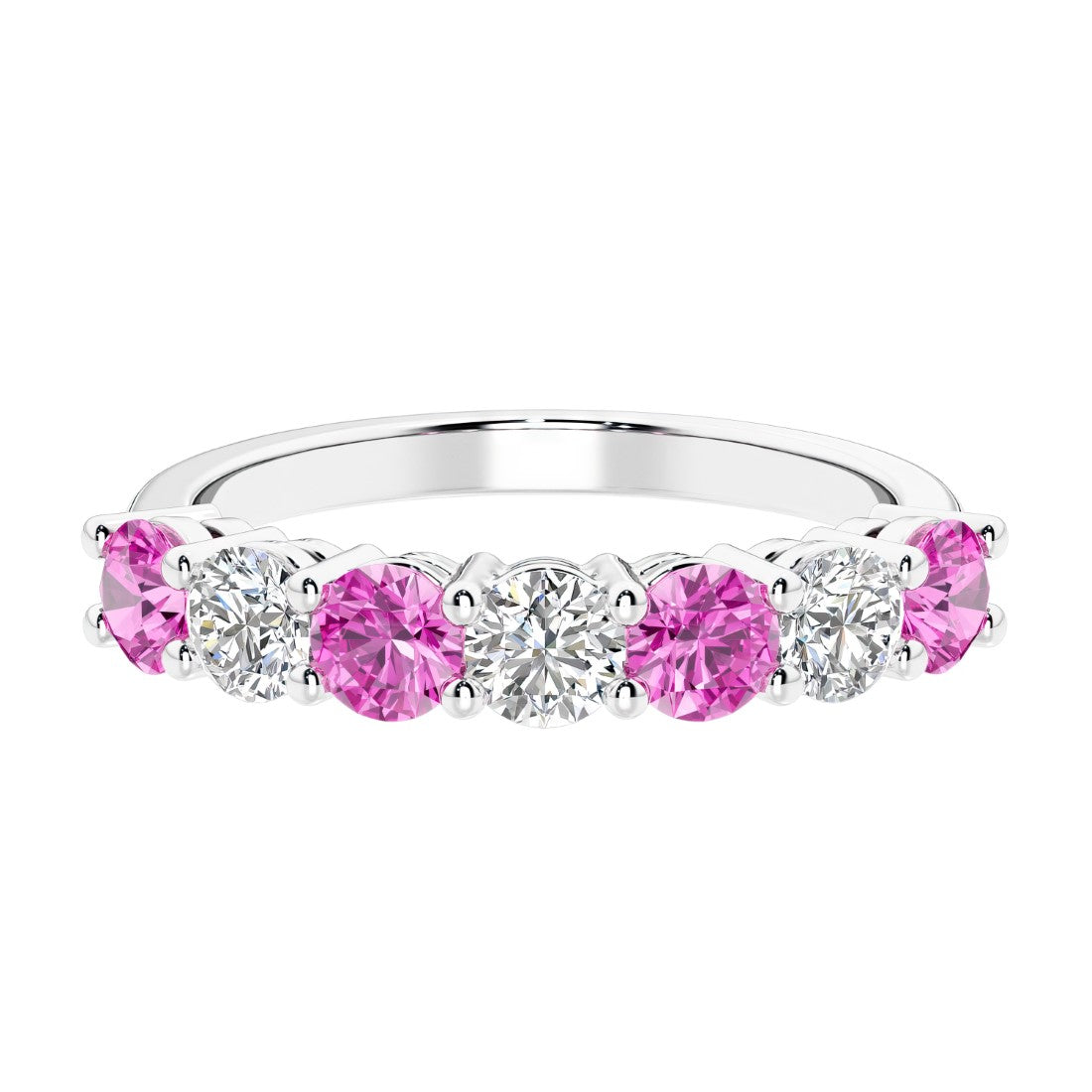 7 diamond anniversary band in gold, a popular choice for ladies anniversary rings featuring gemstones.