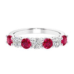 7 diamond anniversary band in gold, a popular choice for ladies anniversary rings featuring gemstones.