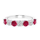 7 diamond anniversary band in gold, a popular choice for ladies anniversary rings featuring gemstones.