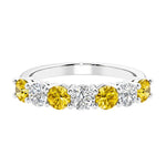 7 diamond anniversary band in gold, a popular choice for ladies anniversary rings featuring gemstones.