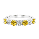 7 diamond anniversary band in gold, a popular choice for ladies anniversary rings featuring gemstones.