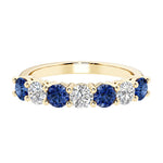 Seven stone diamond ring for women celebrating everlasting love with gemstones.