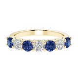 Seven stone diamond ring for women celebrating everlasting love with gemstones.