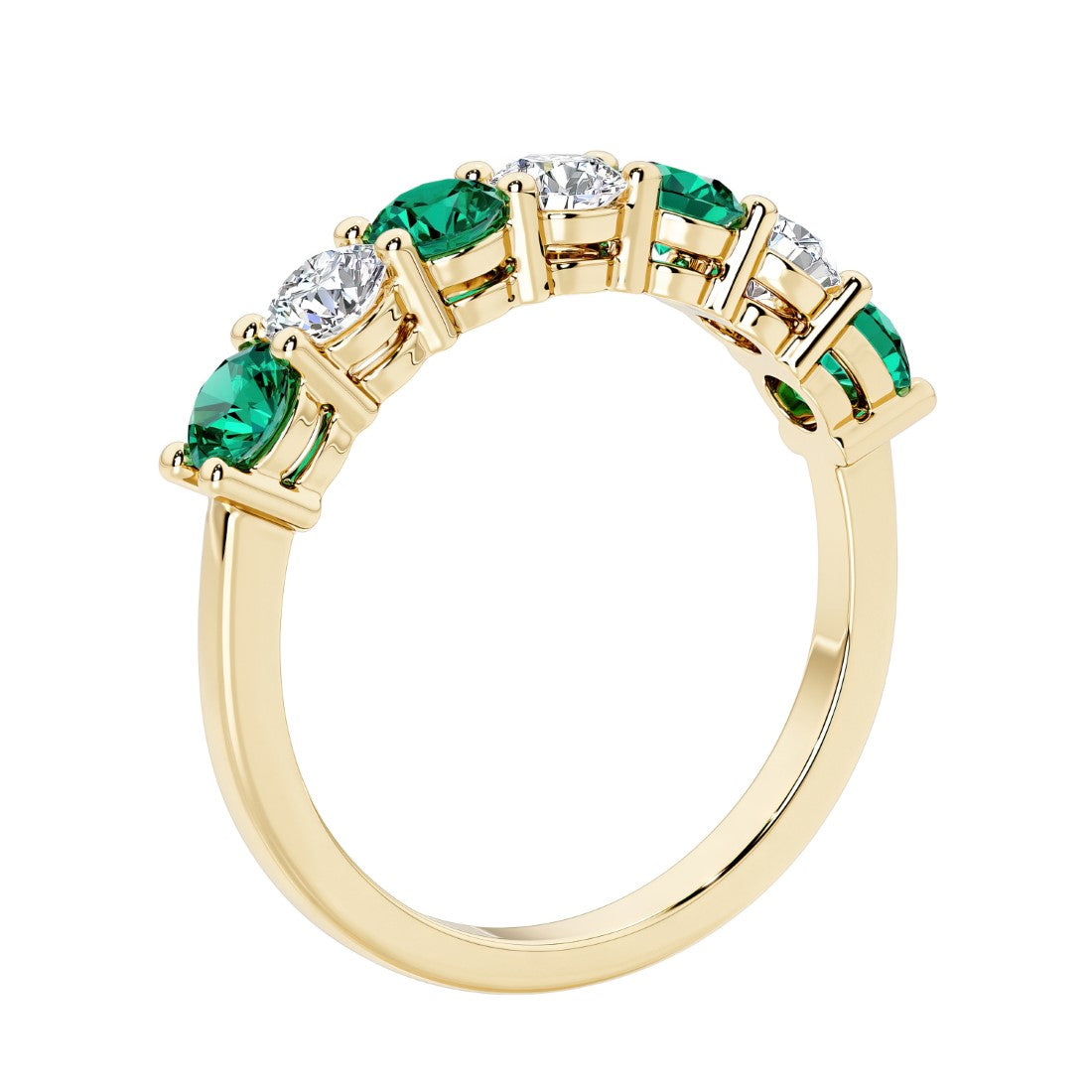 Elegant 7 stone ladies diamond anniversary band for a special milestone.