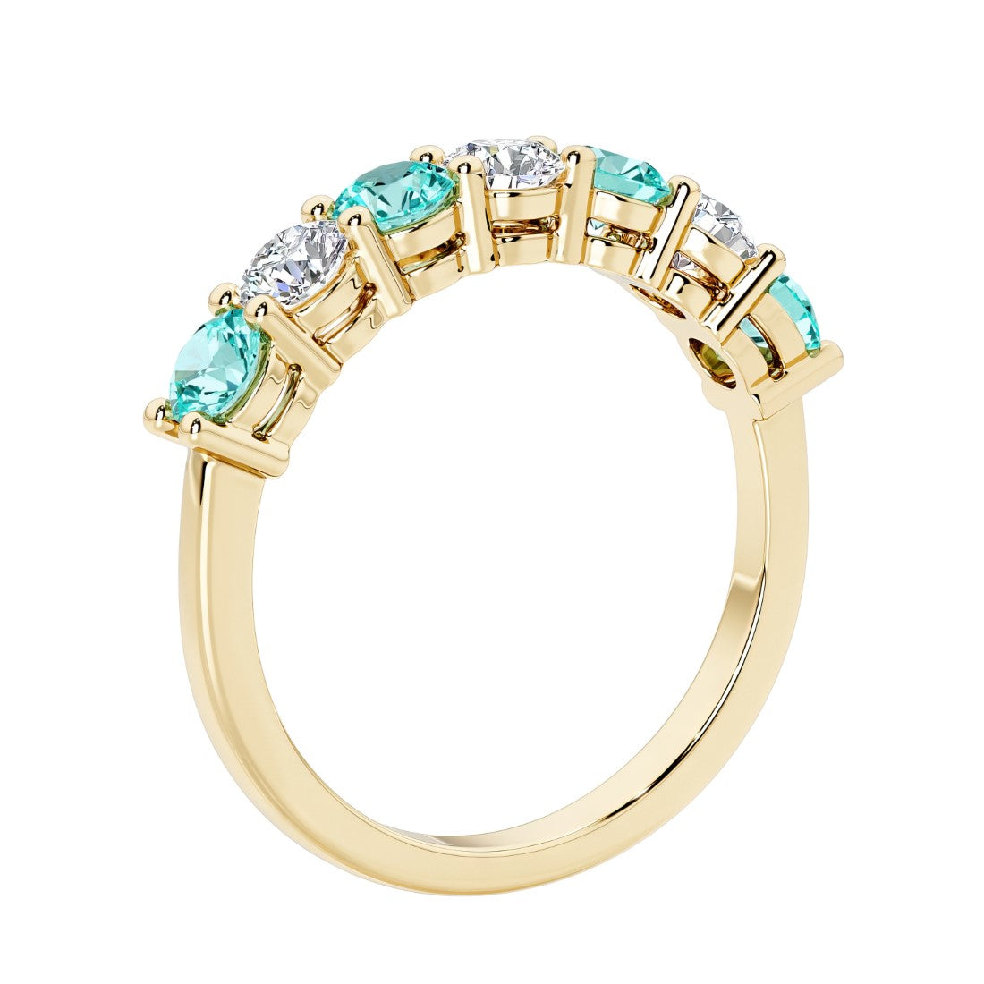 Elegant 7 stone ladies diamond anniversary band for a special milestone.