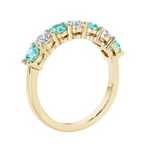 Elegant 7 stone ladies diamond anniversary band for a special milestone.