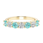 Seven stone diamond ring for women celebrating everlasting love with gemstones.