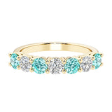 Seven stone diamond ring for women celebrating everlasting love with gemstones.