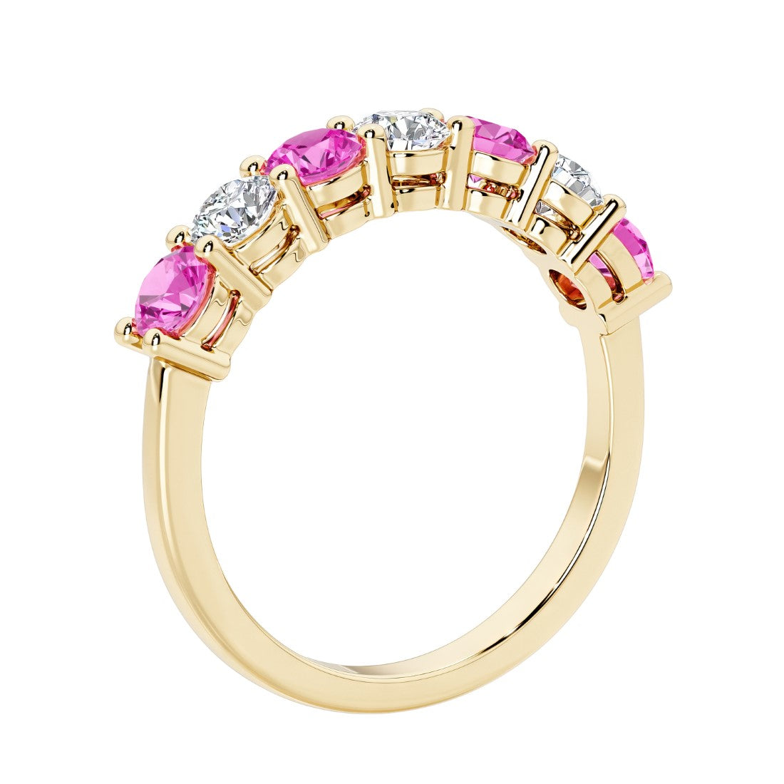 Elegant 7 stone ladies diamond anniversary band for a special milestone.