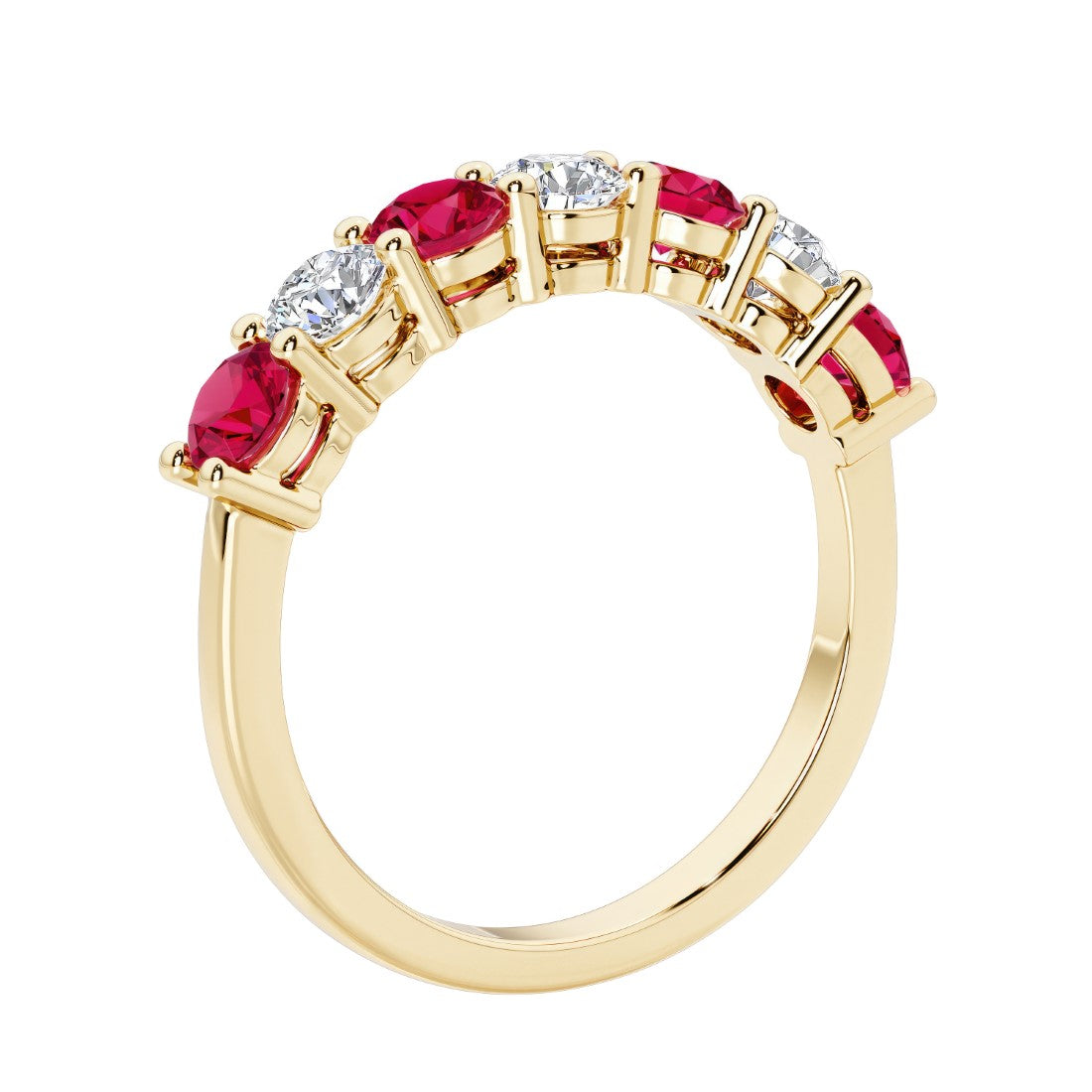 Elegant 7 stone ladies diamond anniversary band for a special milestone.