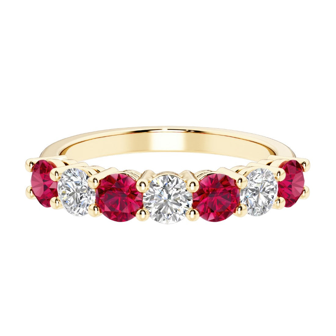 Seven stone diamond ring for women celebrating everlasting love with gemstones.