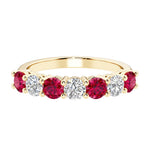 Seven stone diamond ring for women celebrating everlasting love with gemstones.