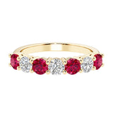 Seven stone diamond ring for women celebrating everlasting love with gemstones.