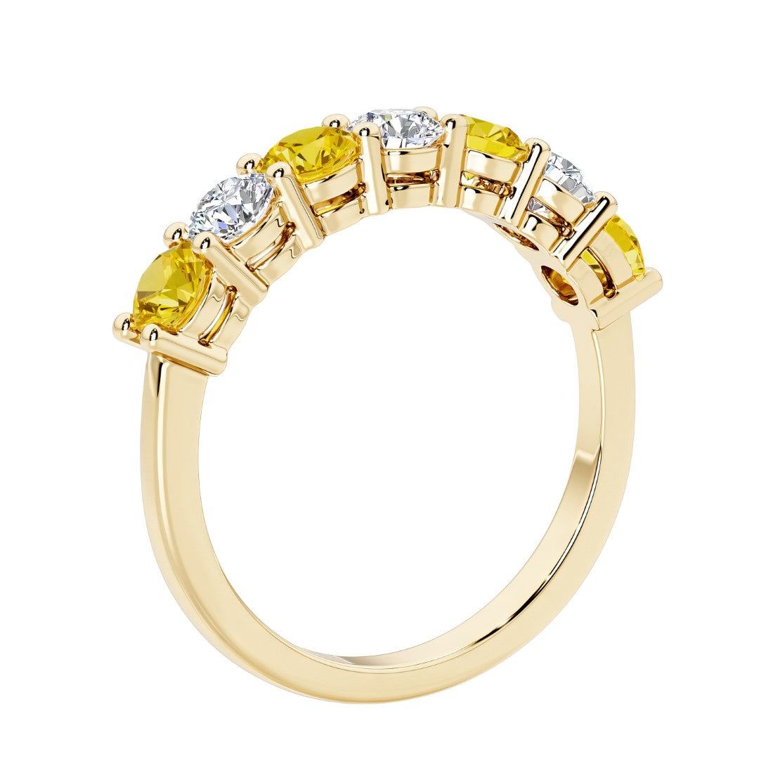 Elegant 7 stone ladies diamond anniversary band for a special milestone.