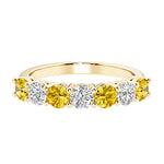 Seven stone diamond ring for women celebrating everlasting love with gemstones.