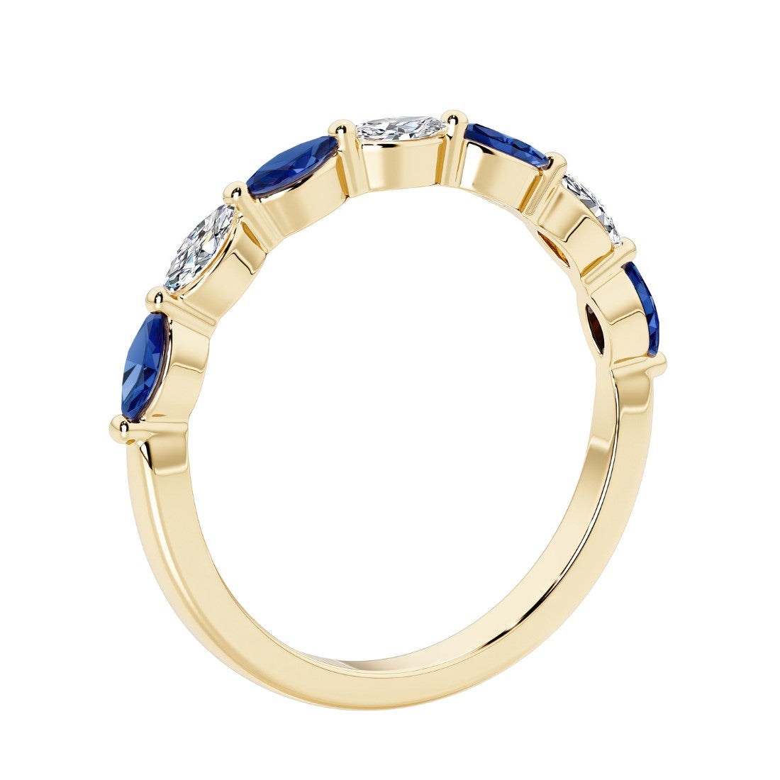Elegant 7 stone ladies diamond anniversary band for a special milestone.