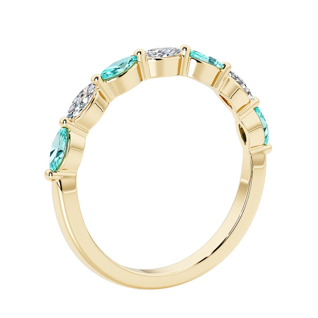 Elegant 7 stone ladies diamond anniversary band for a special milestone.