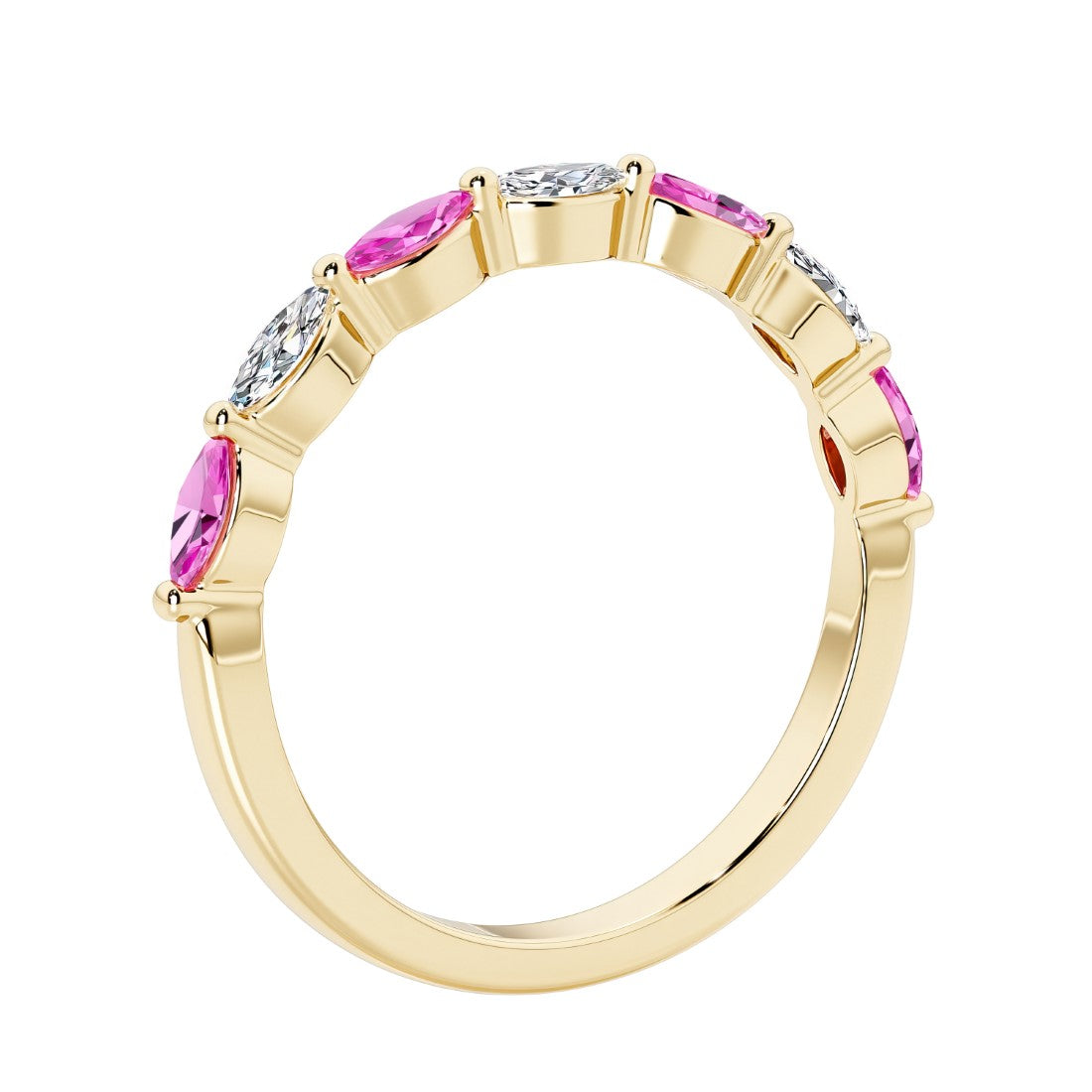 Elegant 7 stone ladies diamond anniversary band for a special milestone.