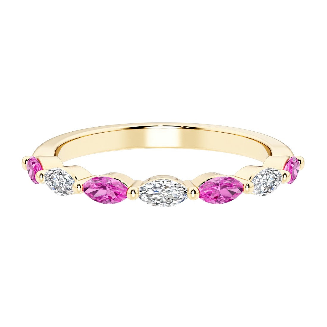 Seven stone diamond ring for women celebrating everlasting love with gemstones.