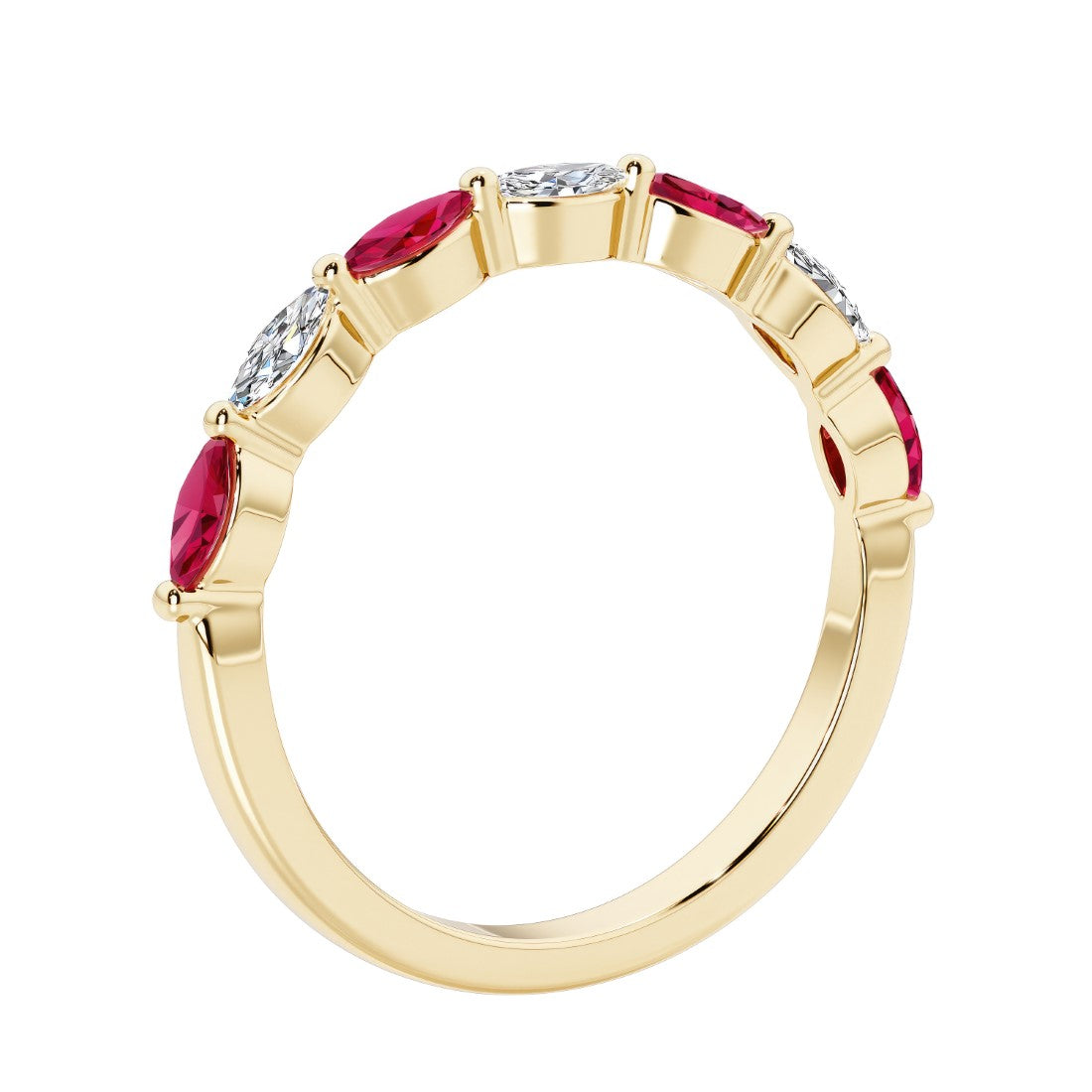 Elegant 7 stone ladies diamond anniversary band for a special milestone.