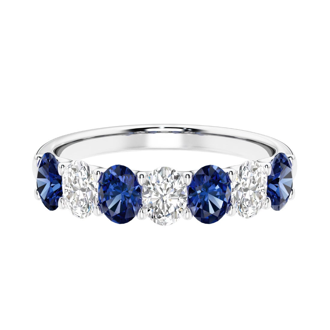 7 diamond anniversary band in gold, a popular choice for ladies anniversary rings featuring gemstones.