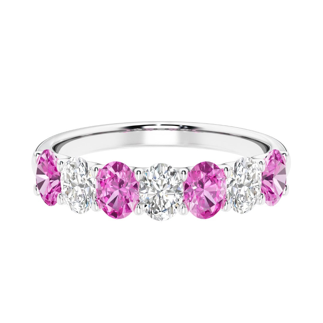 7 diamond anniversary band in gold, a popular choice for ladies anniversary rings featuring gemstones.