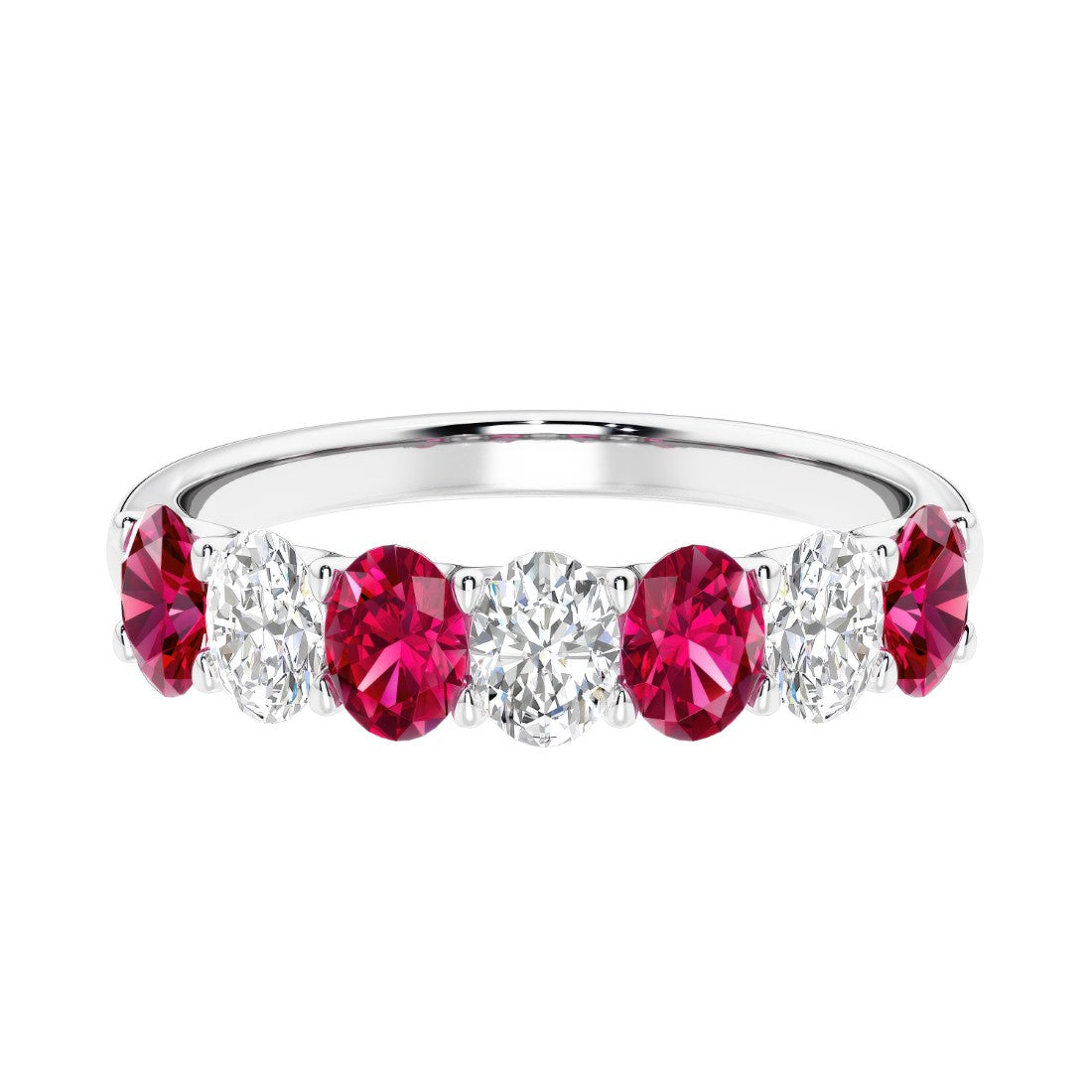 7 diamond anniversary band in gold, a popular choice for ladies anniversary rings featuring gemstones.