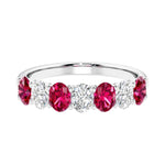 7 diamond anniversary band in gold, a popular choice for ladies anniversary rings featuring gemstones.