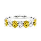 7 diamond anniversary band in gold, a popular choice for ladies anniversary rings featuring gemstones.