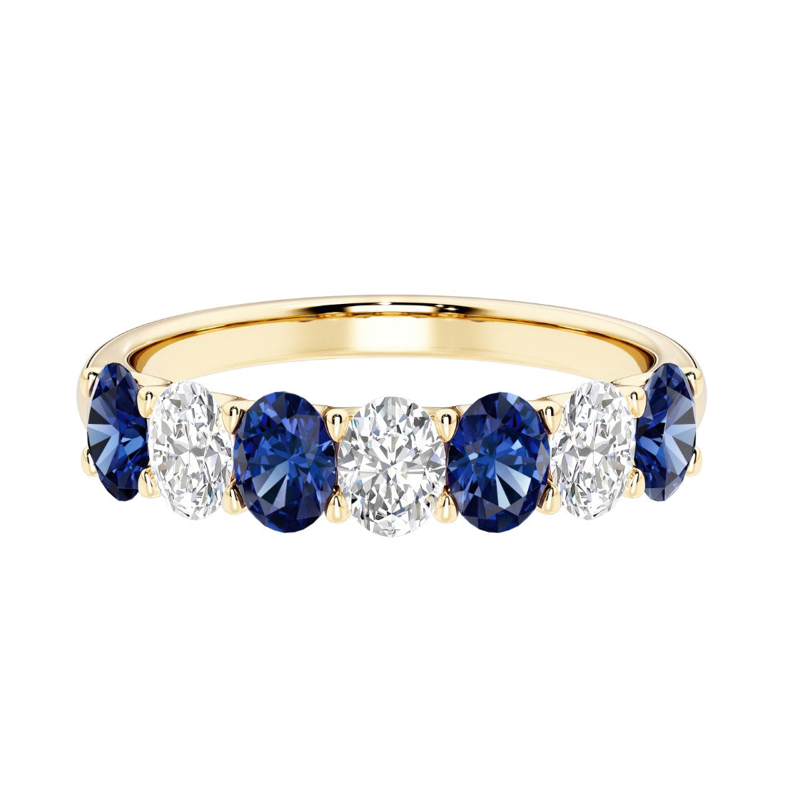 Seven stone diamond ring for women celebrating everlasting love with gemstones.