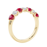Elegant 7 stone ladies diamond anniversary band for a special milestone.