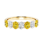 Seven stone diamond ring for women celebrating everlasting love with gemstones.