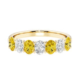 Seven stone diamond ring for women celebrating everlasting love with gemstones.