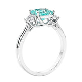 3 stone princess diamond ring in sleek white gold.