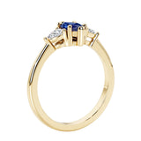 Three stone marquise wedding ring in bold and unique silhouette.