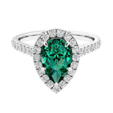 Halo ring with diamond french pave band.
